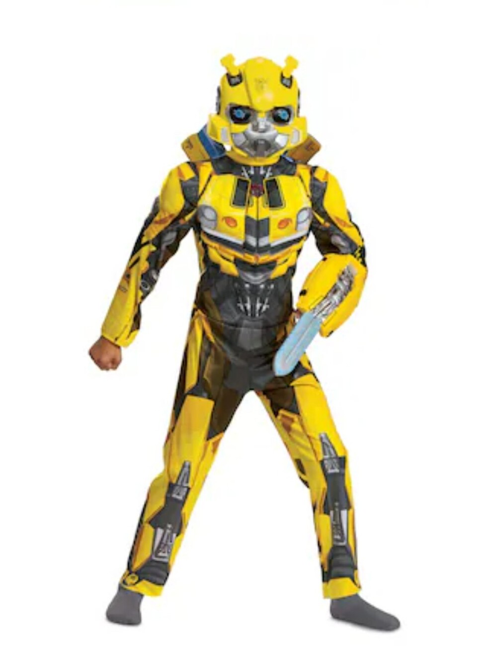 NWT Disguise Transformers Bumblebee Muscle Costume with Mask Kids Size 10/12.